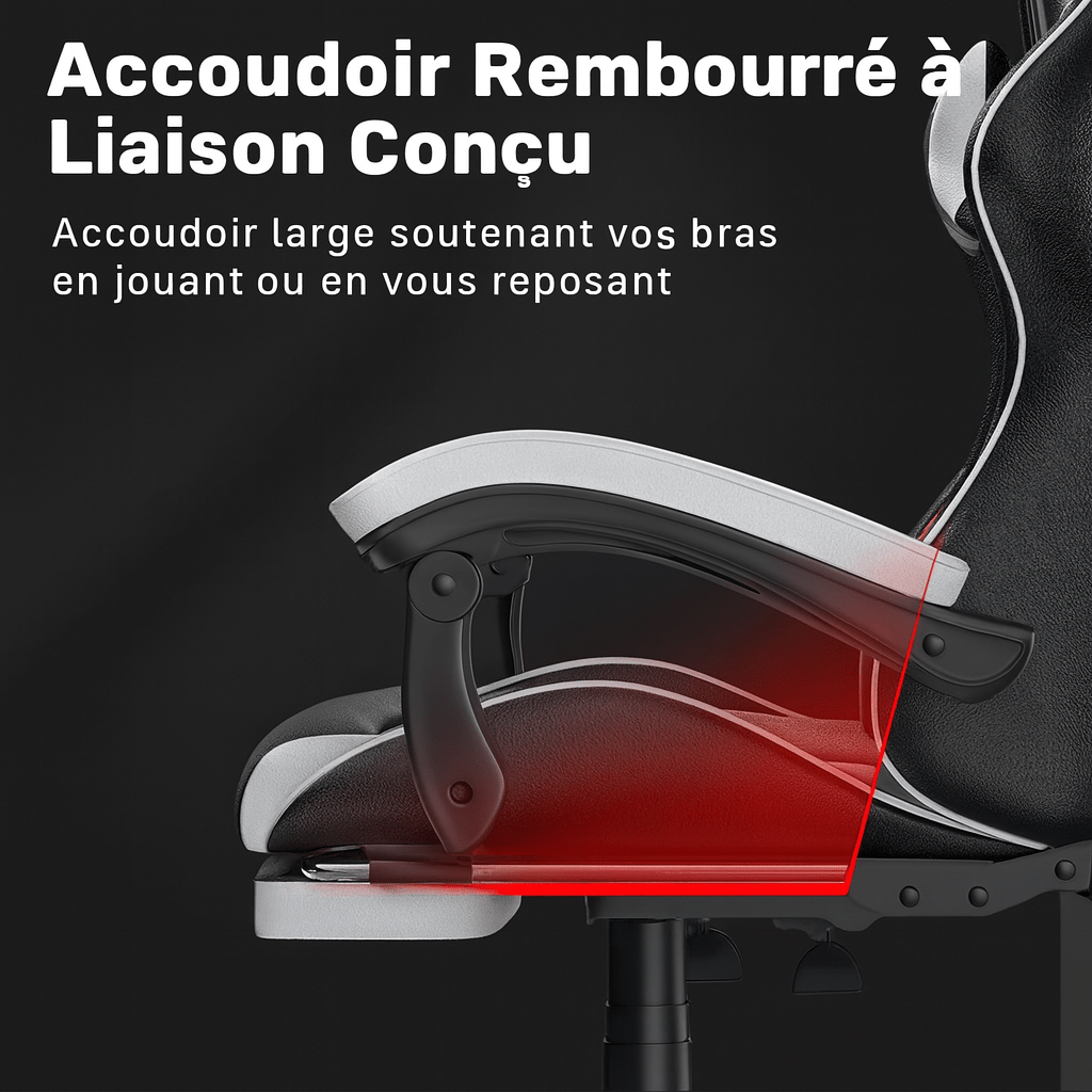 Chaise de Gaming Ergonomique Noire - Mon Tapis Design