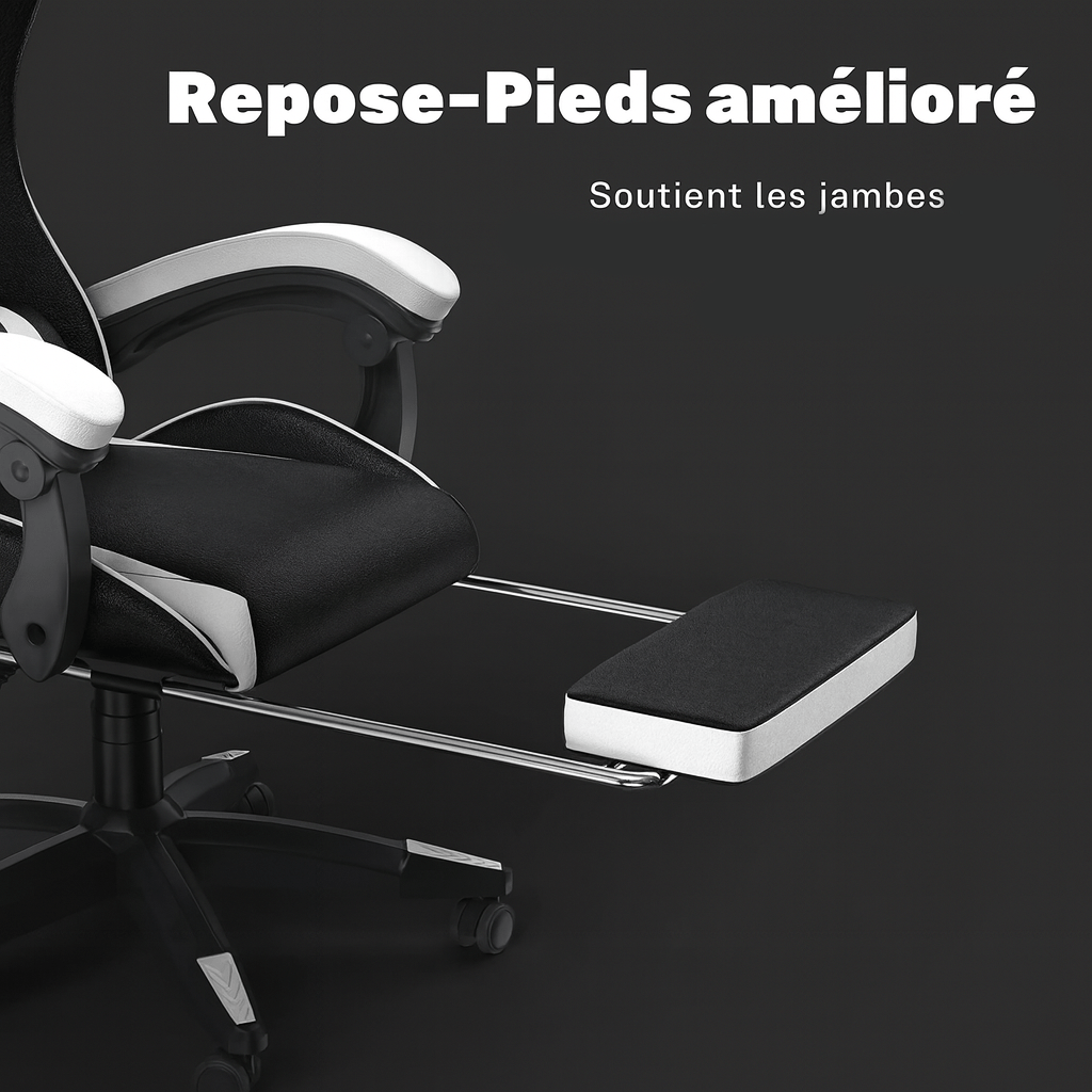 Chaise de Gaming Ergonomique Noire - Mon Tapis Design