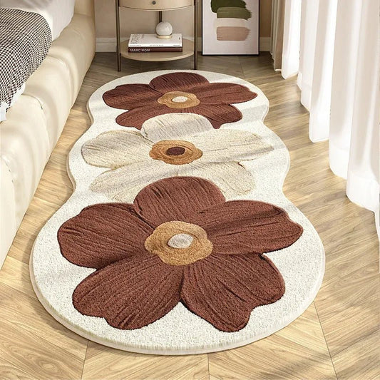 Tapis Chambre Fleurs Marron - Mon Tapis Design