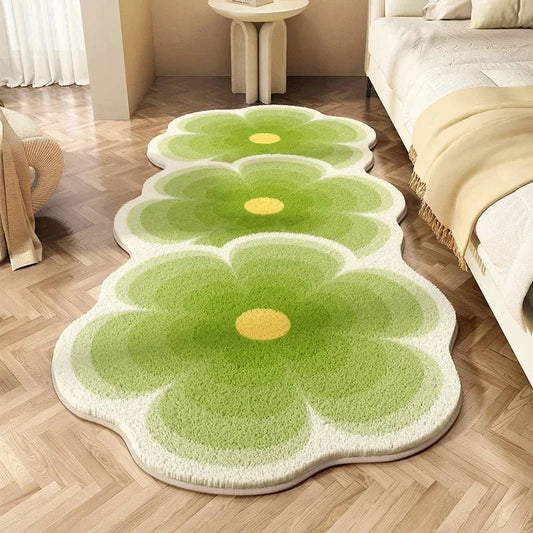 Tapis Chambre Fleurs Vert - Mon Tapis Design