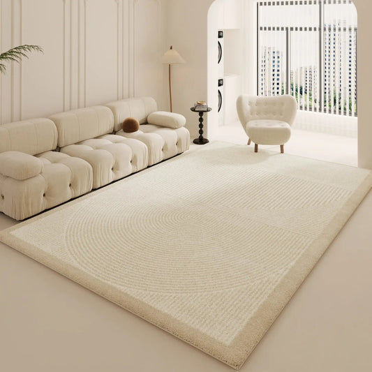 Tapis Rectangulaire Beige Minimaliste - Mon Tapis Design
