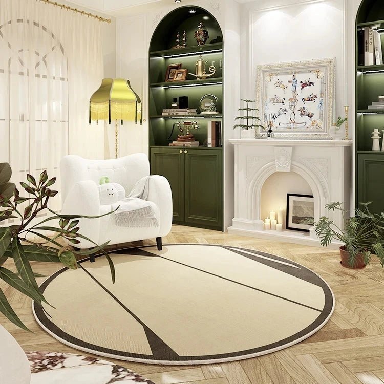Tapis Rond Moderne Ton Sobre - Mon Tapis Design