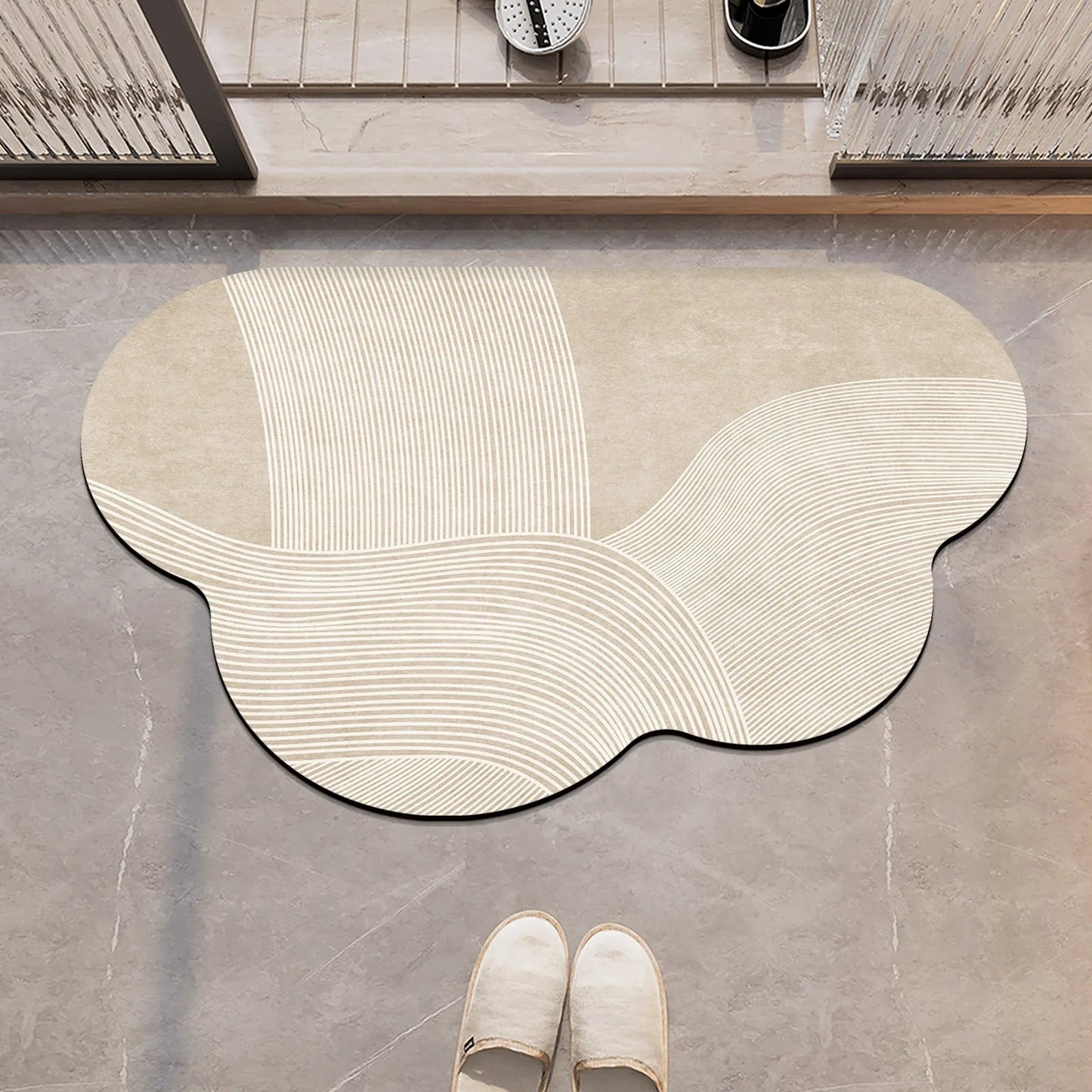 Tapis Salle de Bain Beige Minimaliste - Mon Tapis Design