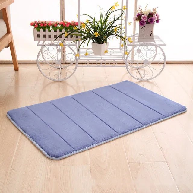Tapis De Bain Antidérapant Bleu Clair - Mon Tapis Design