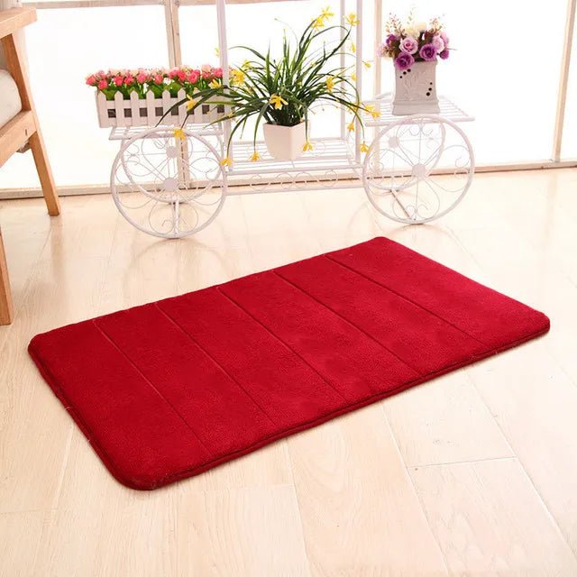 Tapis De Bain Antidérapant Rouge - Mon Tapis Design