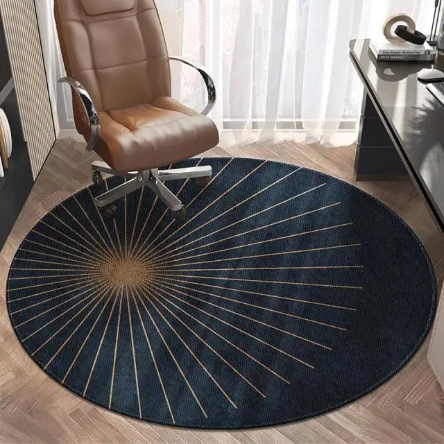 Tapis de Bureau Rond Élégance Nocturne - Mon Tapis Design