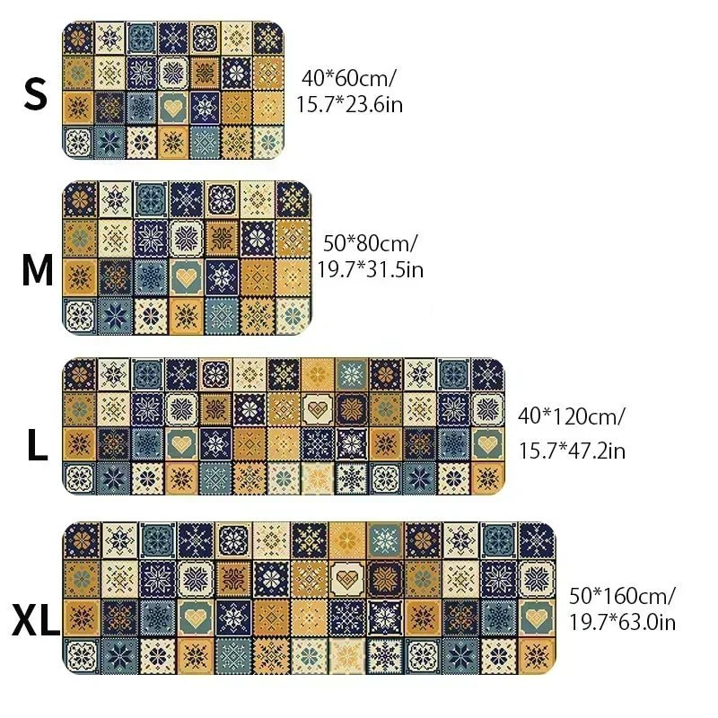 Tapis De Cuisine Carreaux Foncés - Mon Tapis Design