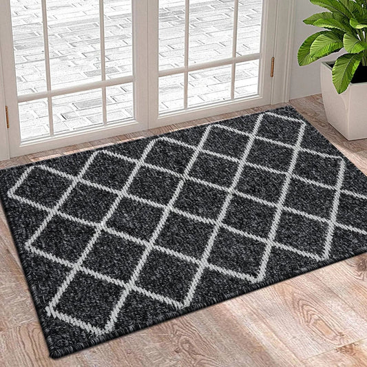 Tapis d'Entrée Carreaux Noir - Mon Tapis Design