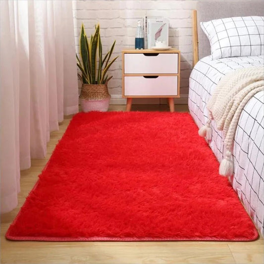 Tapis Shaggy Rouge - Mon Tapis Design