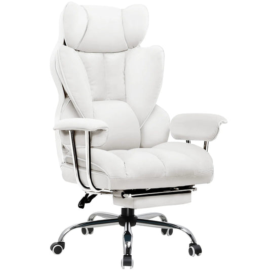 Chaise de Bureau Confortable Blanche - Mon Tapis Design