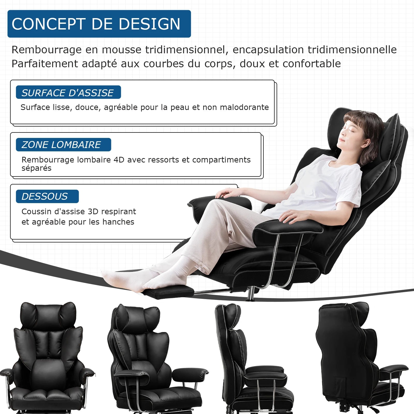 Chaise de Bureau Confortable Rose - Mon Tapis Design