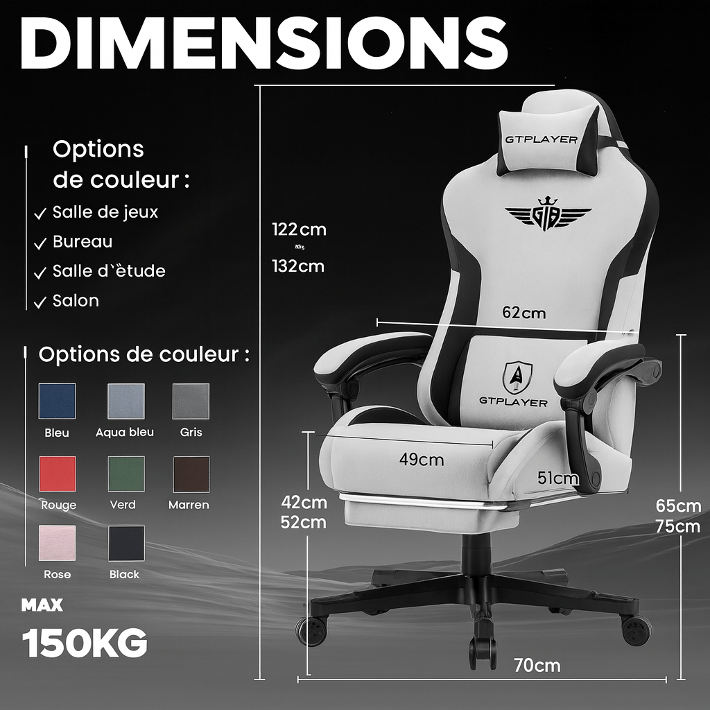 Chaise de Bureau Gaming Rouge - Mon Tapis Design