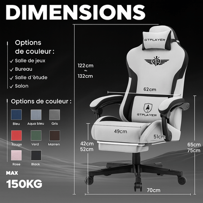 Chaise de Bureau Gaming Rouge - Mon Tapis Design