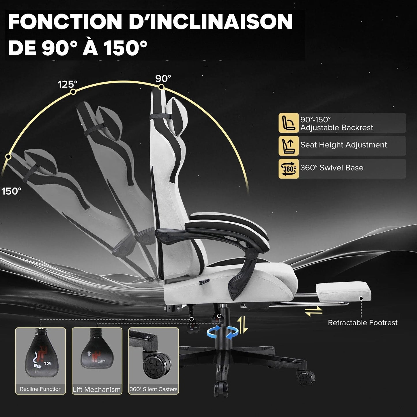 Chaise de Bureau Gaming Rouge - Mon Tapis Design