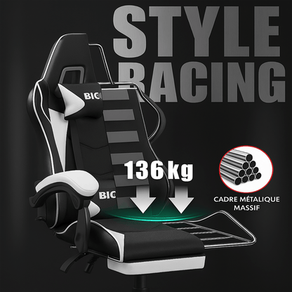 Chaise de Gaming Ergonomique Noire - Mon Tapis Design