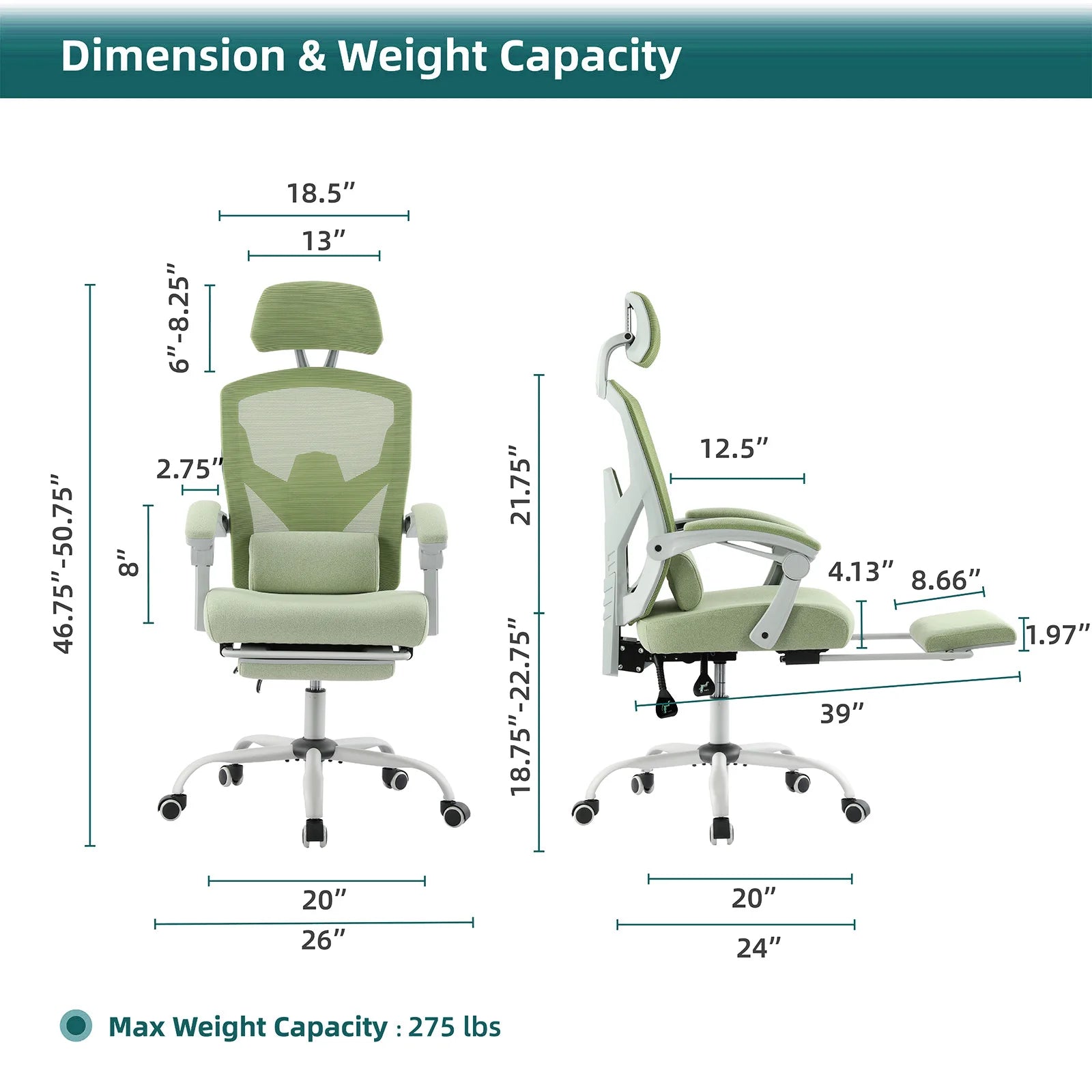 Chaise Ergonomique de Bureau Bleue - Mon Tapis Design