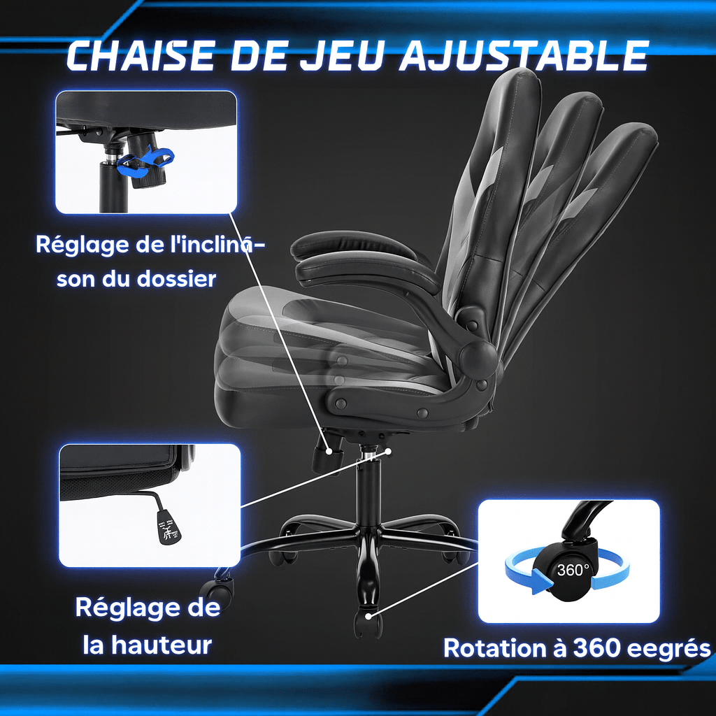 Chaise Ergonomique Gaming Rose - Mon Tapis Design