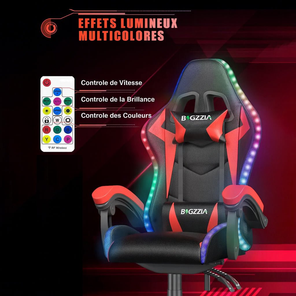 Chaise Gaming RGB Rouge - Mon Tapis Design