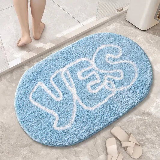 Tapis De Bain Antidérapant Moderne Bleu - Mon Tapis Design