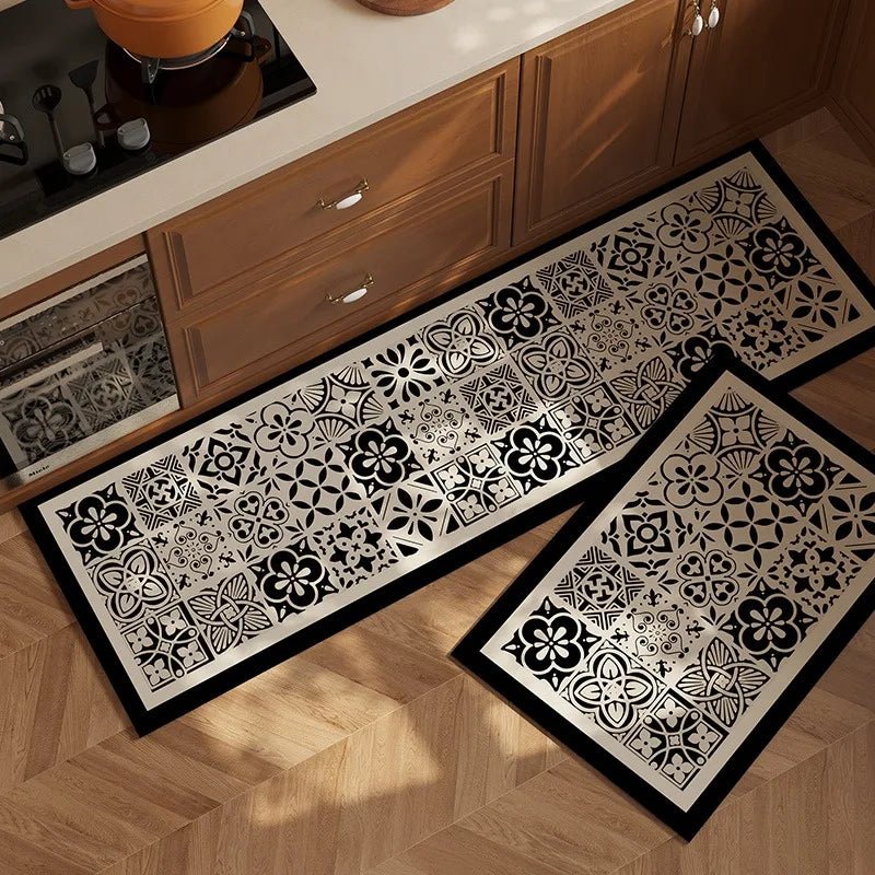 Tapis de Cuisine Carreaux Noir et Blanc - Mon Tapis Design