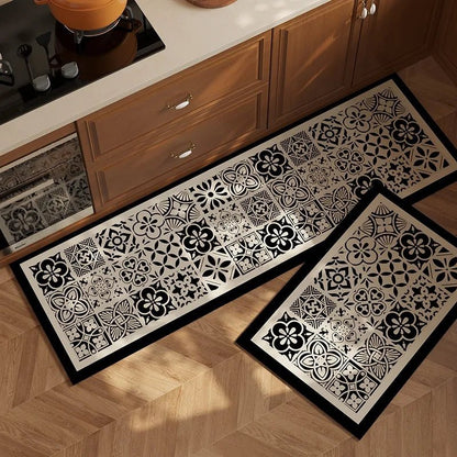 Tapis de Cuisine Carreaux Noir et Blanc - Mon Tapis Design