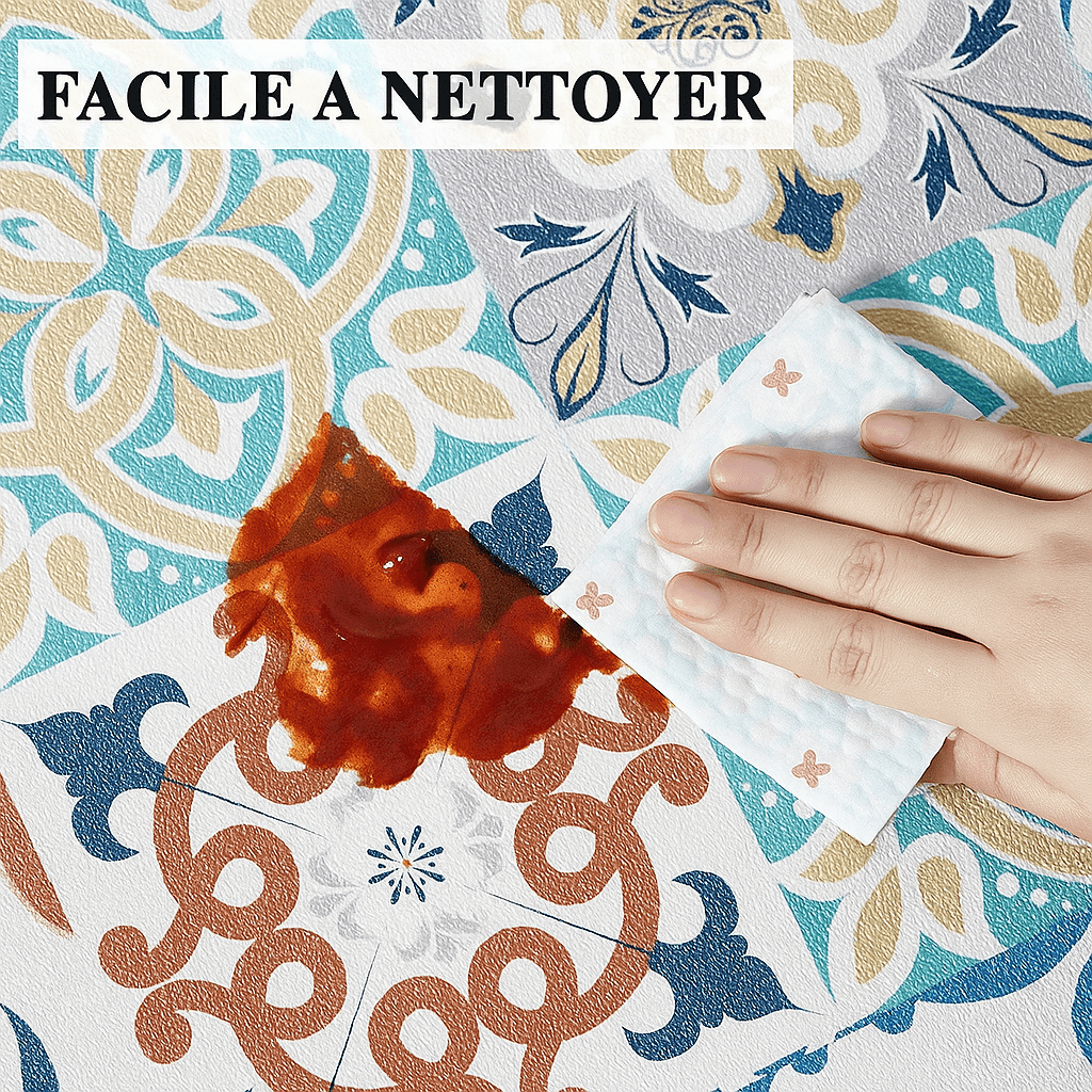 Tapis de Cuisine Carrelage Vintage Chic - Mon Tapis Design