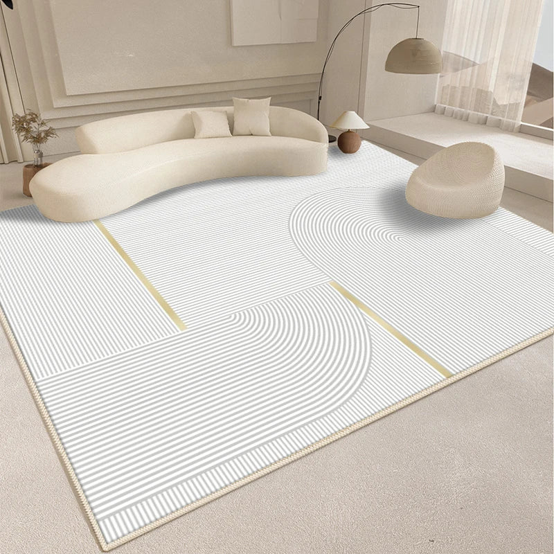 Tapis De Salon Minimaliste Design Blanc - Mon Tapis Design