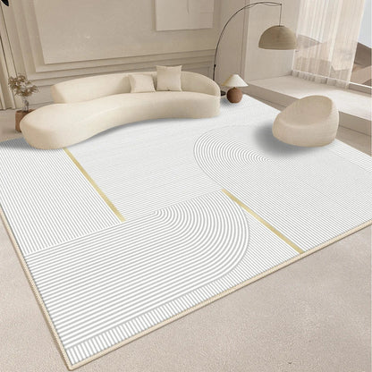 Tapis De Salon Minimaliste Design Blanc - Mon Tapis Design