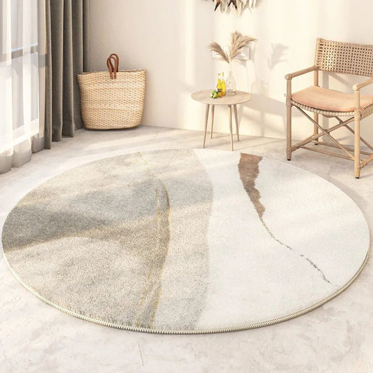 Tapis Rond Gris Clair Nordique - Mon Tapis Design