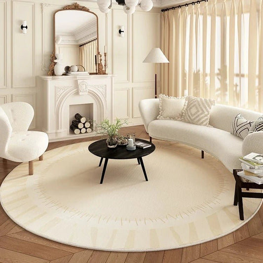 Tapis Rond Moderne Ton Beige - Mon Tapis Design