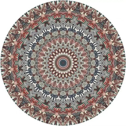 Tapis Rond Vintage Motifs Mandala - Mon Tapis Design
