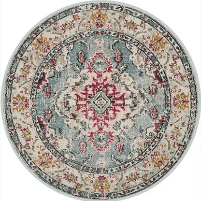 Tapis Rond Vintage Motifs Persans - Mon Tapis Design