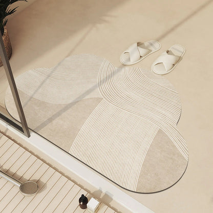 Tapis Salle de Bain Beige Minimaliste - Mon Tapis Design