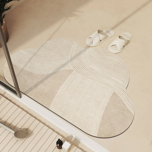 Tapis Salle de Bain Beige Minimaliste - Mon Tapis Design
