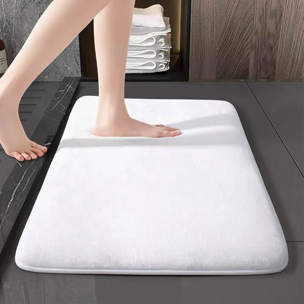 Tapis De Bain Absorbant Blanc - Mon Tapis Design