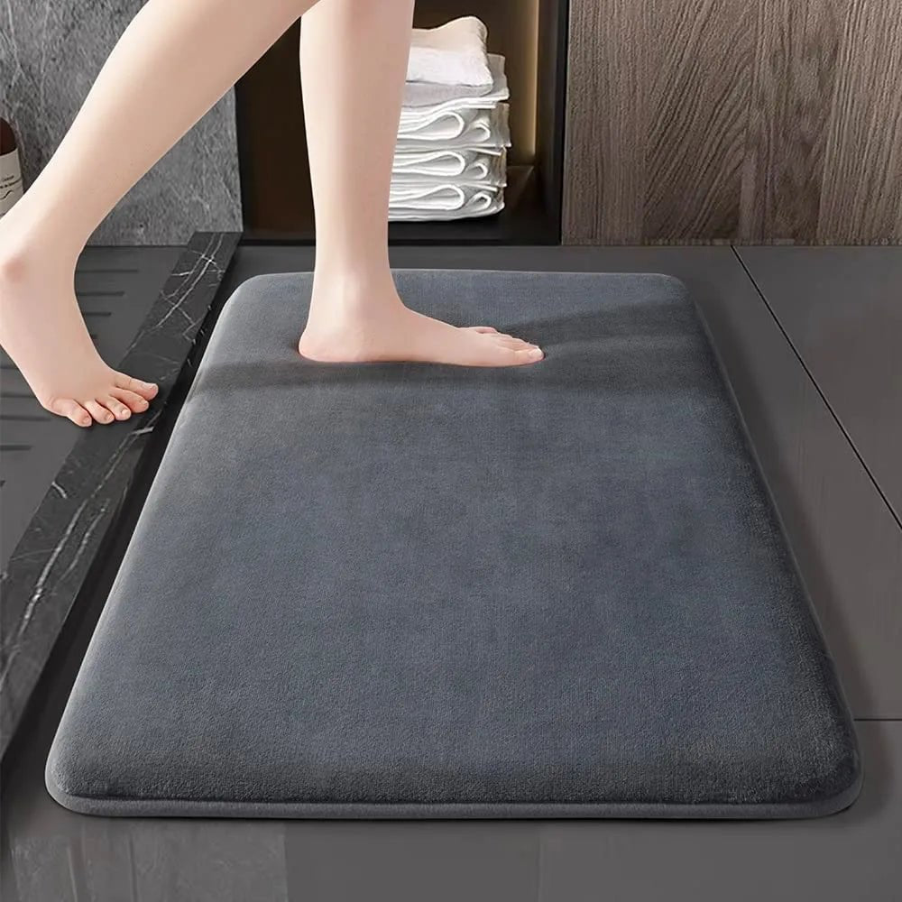 Tapis De Bain Absorbant Gris - Mon Tapis Design