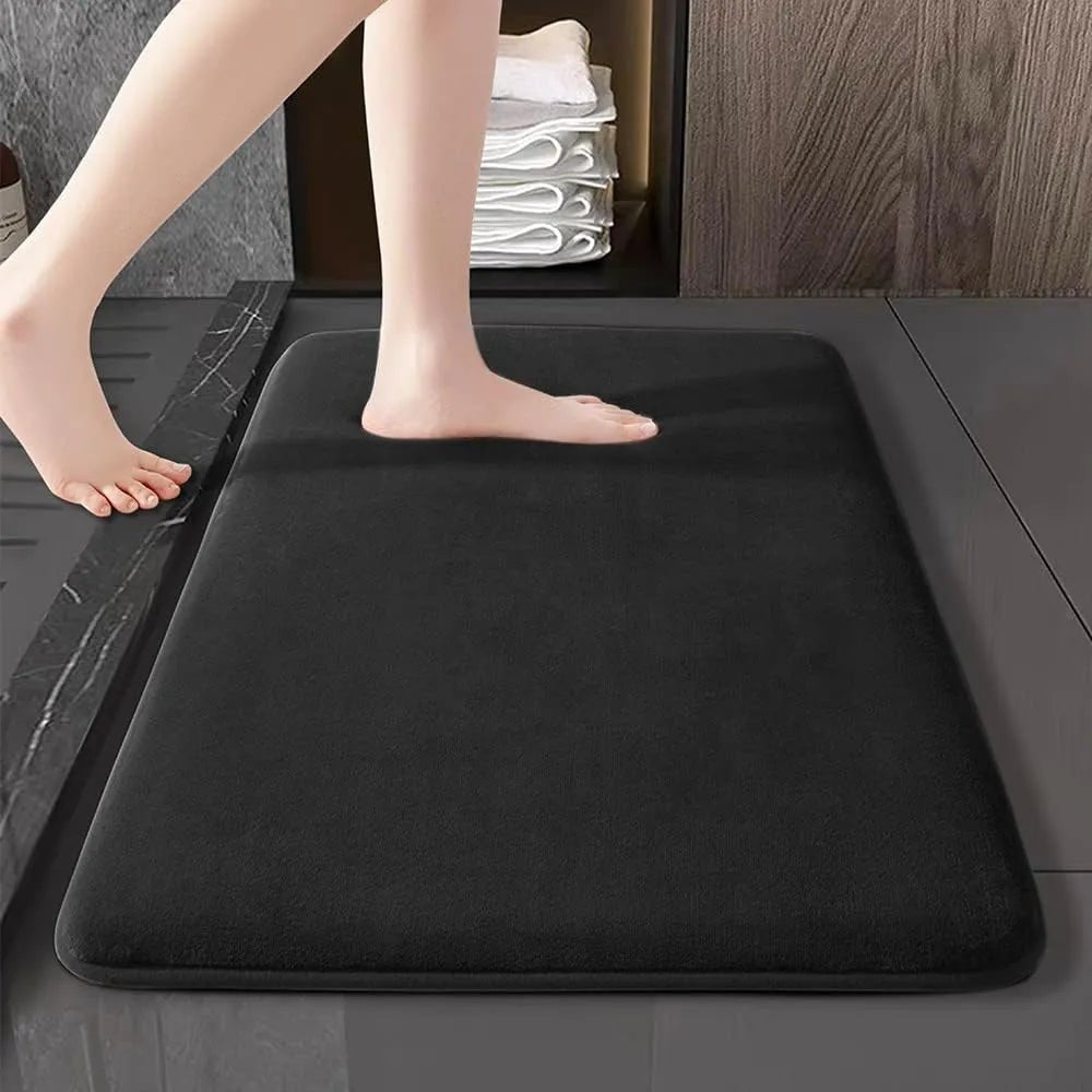 Tapis De Bain Absorbant Noir - Mon Tapis Design