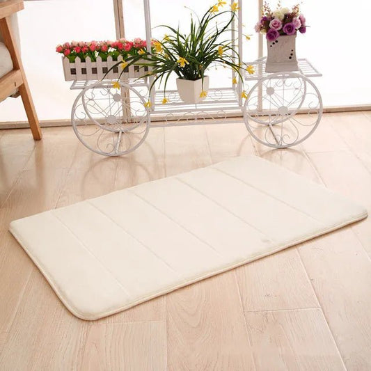 Tapis De Bain Antidérapant Blanc Crème - Mon Tapis Design