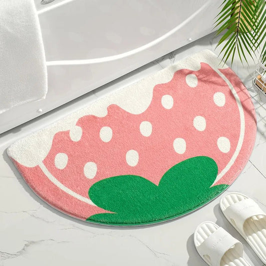 Tapis De Bain Antidérapant Fraise - Mon Tapis Design