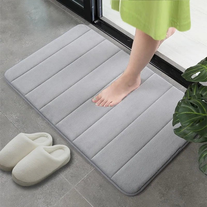 Tapis De Bain Antidérapant Gris - Mon Tapis Design