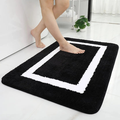 Tapis De Bain Carré Noir - Mon Tapis Design