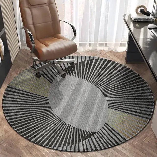 Tapis de Bureau Rond Éclat Lignes - Mon Tapis Design