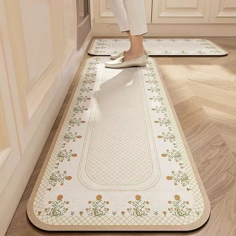 Tapis De Cuisine Moderne Fleurs - Mon Tapis Design