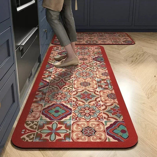 Tapis De Cuisine Oriental Rouge - Mon Tapis Design