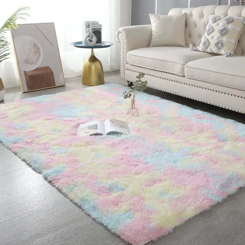 Tapis De Salon Doux Arc-En-Ciel - Mon Tapis Design