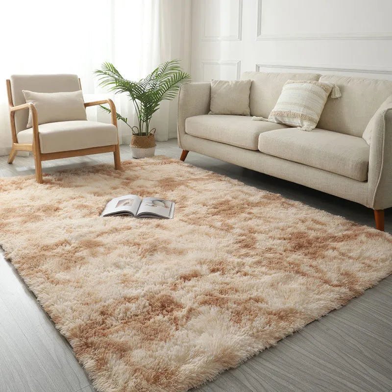 Tapis De Salon Doux Beige Tie-Dye - Mon Tapis Design