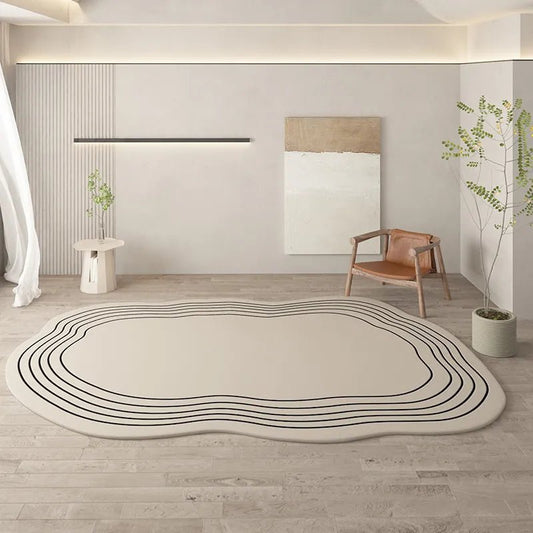 Tapis De Salon Moderne Ovale Minimaliste - Mon Tapis Design