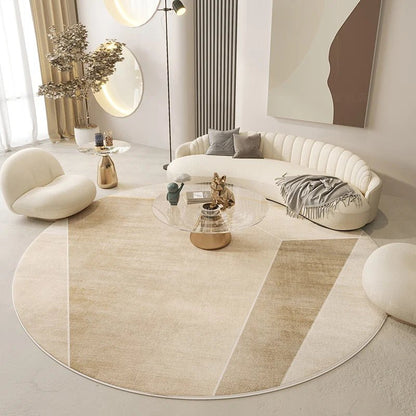 Tapis de Salon Rond Scandinave Beige Foncé - Mon Tapis Design