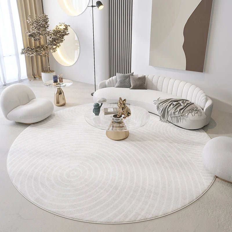 Tapis de Salon Rond Scandinave Cercles - Mon Tapis Design