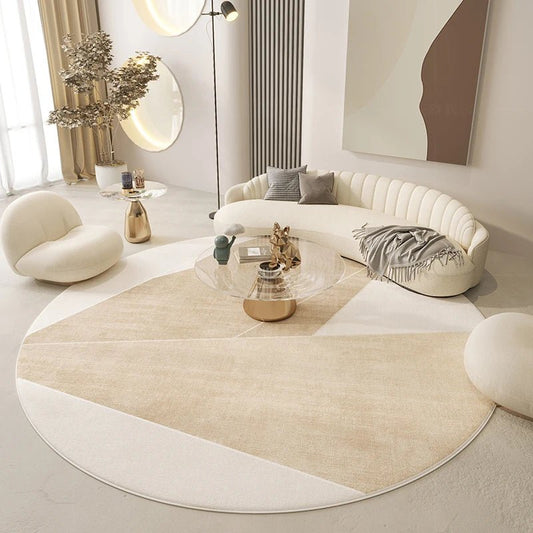 Tapis de Salon Rond Scandinave Triangle - Mon Tapis Design